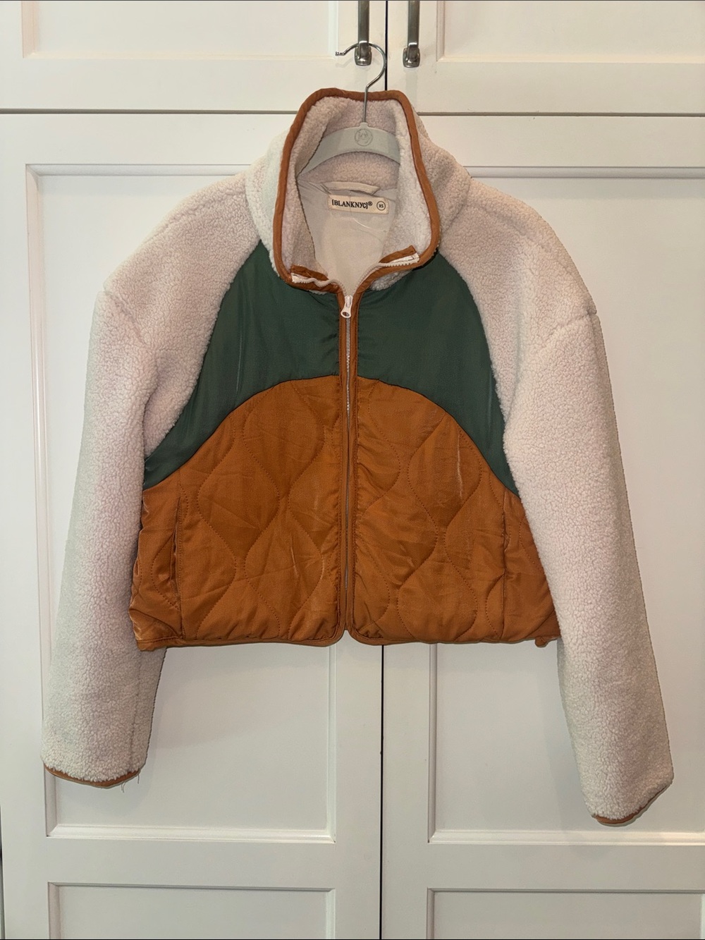 BLANKNYC Cropped Sherpa & Nylon Jacket